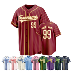 Custom Baseball Jersey Shirt Stitched Printed Name Number