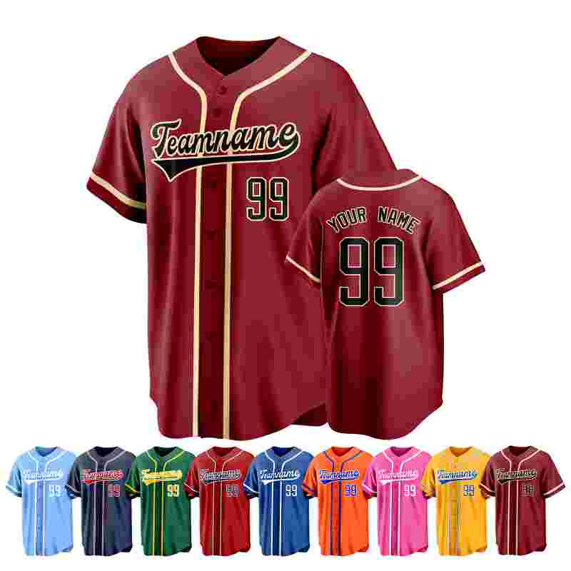 Custom Baseball Jersey Shirt with Full Custom Design Embroidered