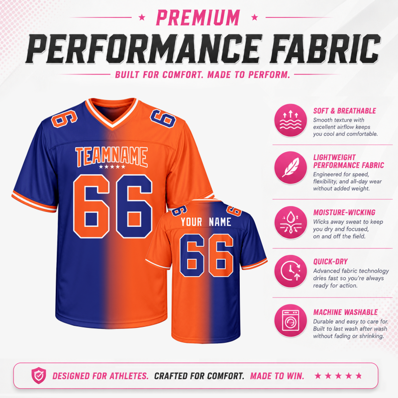 Hip Hop Custom Game Day Football Jersey Stitched Printed Personalization