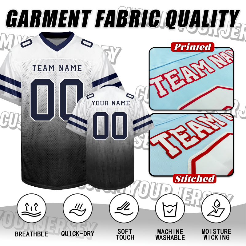 School Team Style Custom Youth Football Jersey Stitched Printed Personalization