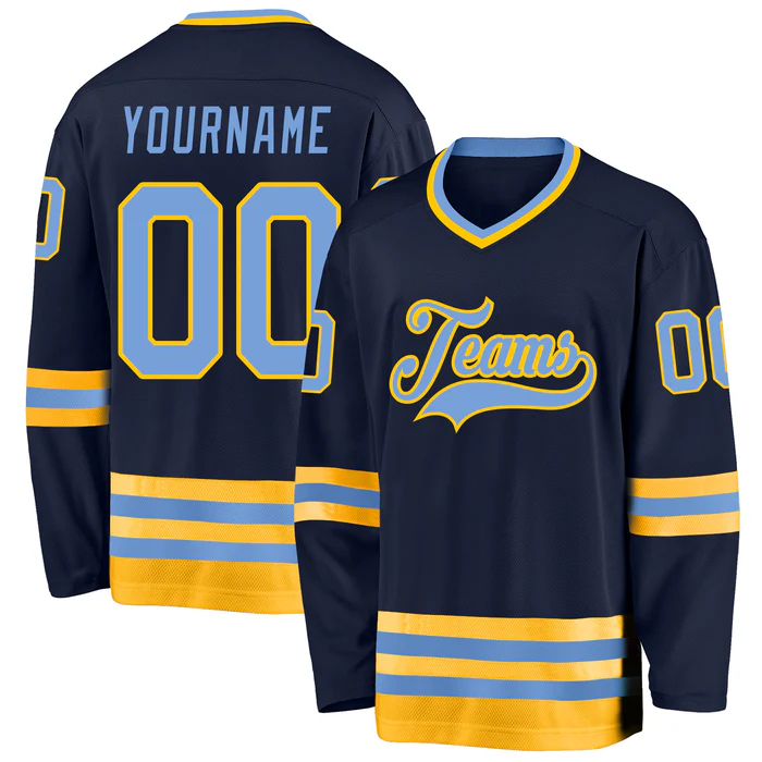 Custom Ice Hockey Team Jersey for Party Wear with Custom Text Number Sleeve Patch and Team Logo Design