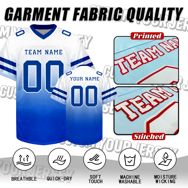 Custom Youth Football Jersey with Name Number and Logo