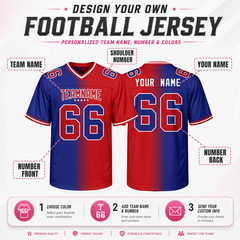 Personalized Team Football Jersey with Front Team Name and Back Number for Team