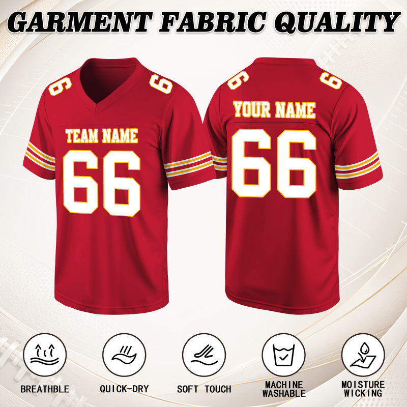 Streetwear Custom Game Day Football Jersey Stitched Printed Name Number