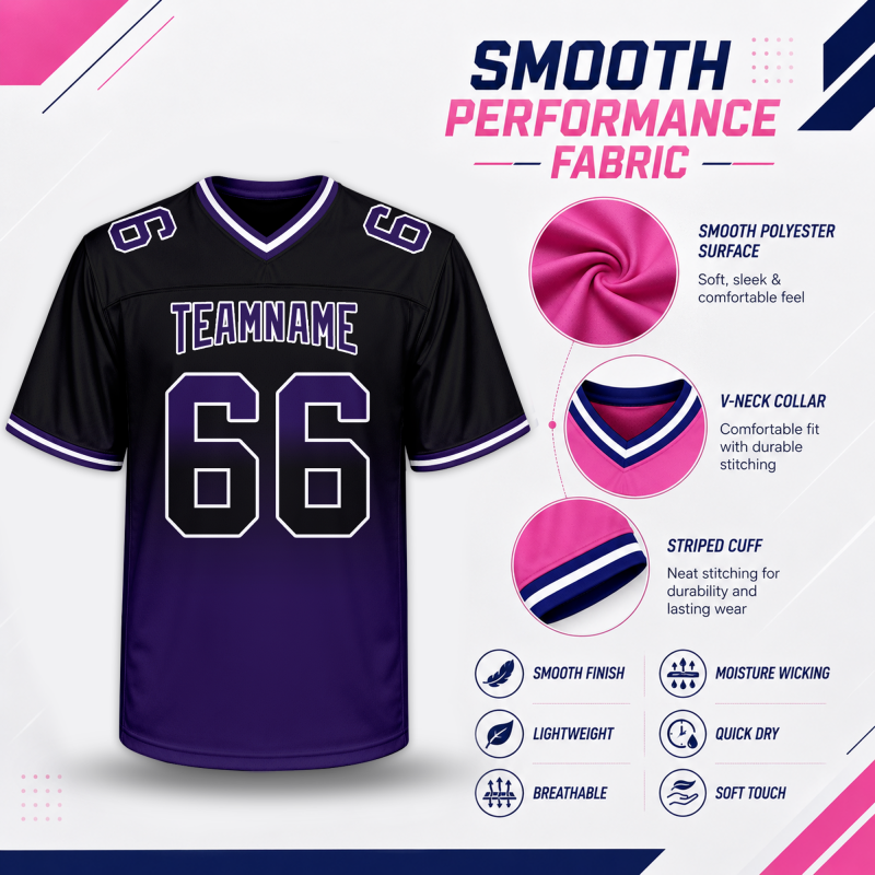 Custom Youth Football Jersey with Custom Lettering with Stitched Printed