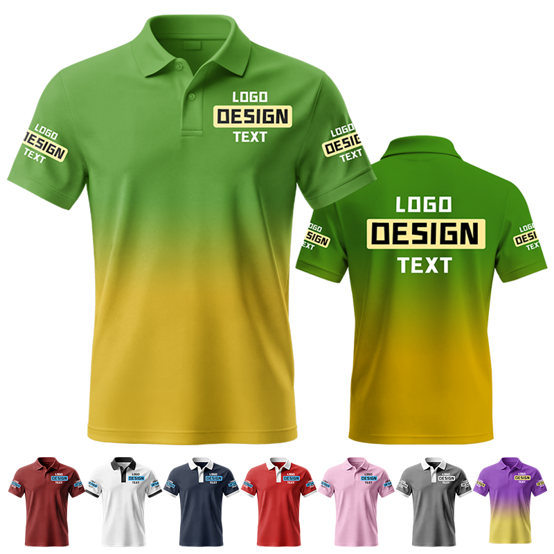 Custom Short Sleeve Printed Polo Shirt for Holiday Gift with Printed Logo Name Text