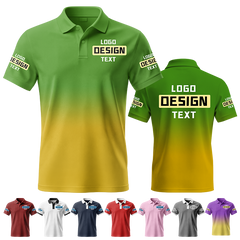 Custom Short Sleeve Printed Polo Shirt for Holiday Gift with Printed Logo Name Text
