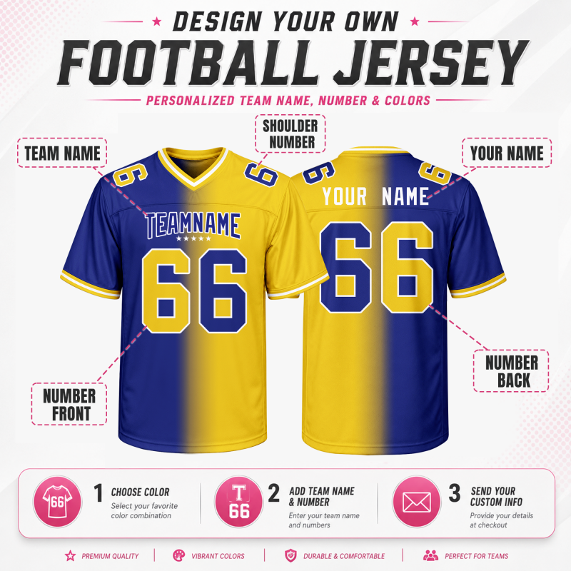 Personalized Team Football Jersey with Your Name and Number Fan Gift