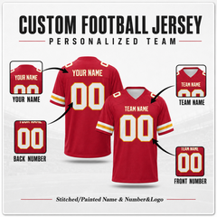 Personalized Football Jersey with Team Name and Player Number Stitched Printed Team Logo