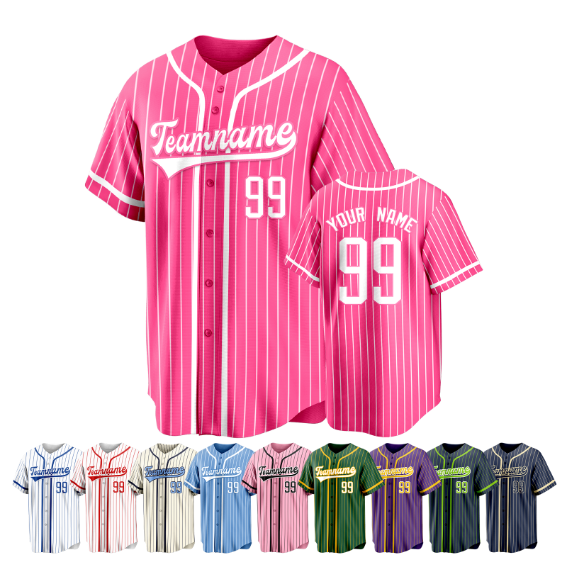 Custom Baseball Shirt with Team Name and Logo Stitched Printed Name Number