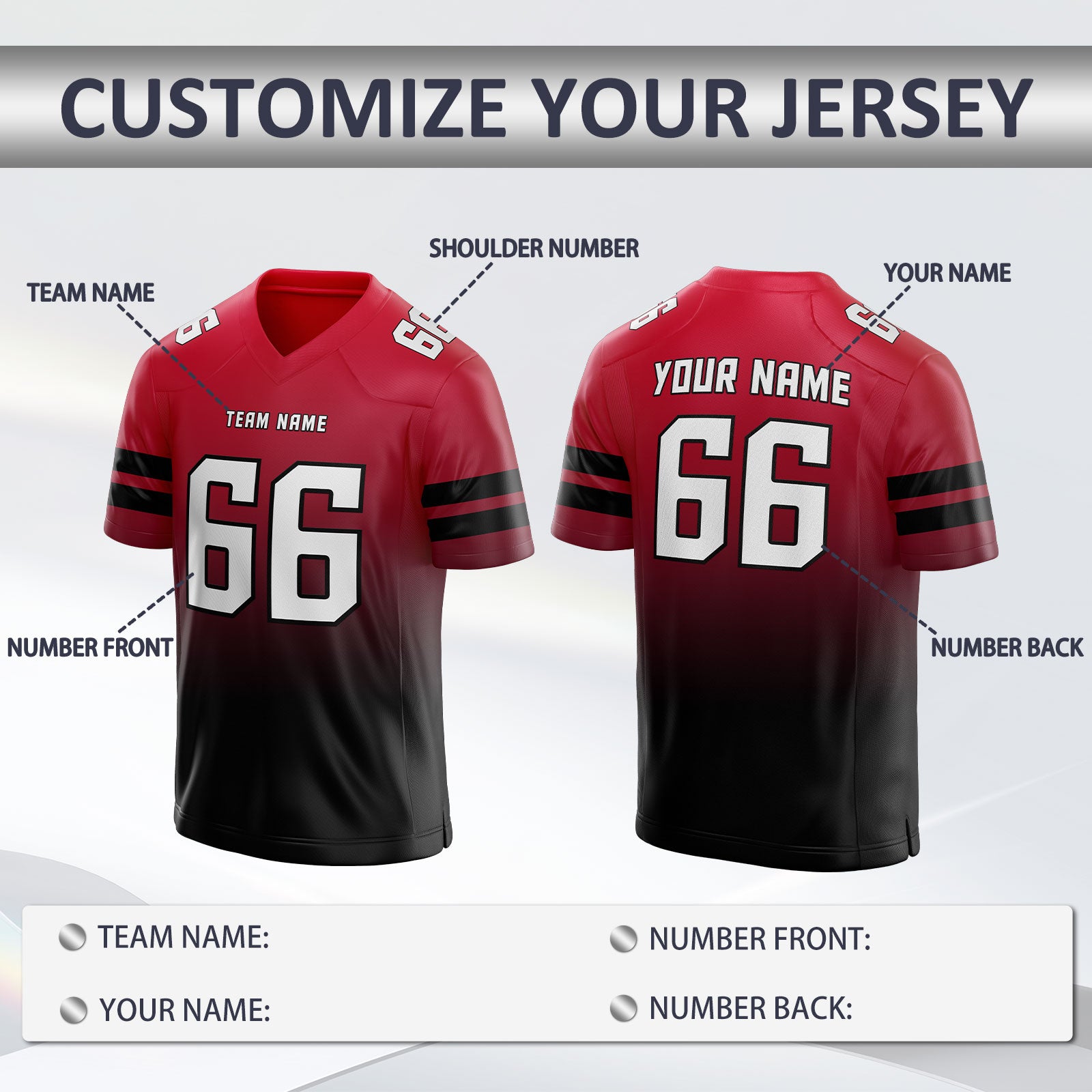 Custom Football Game Jersey Stitched Printed Team Logo for Adults and Kids