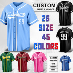 Custom Baseball Jersey Shirt with Full Custom Design Embroidered