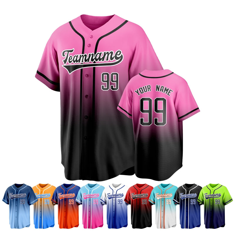 Custom Button Down Baseball Jersey Breathable with Name and Number