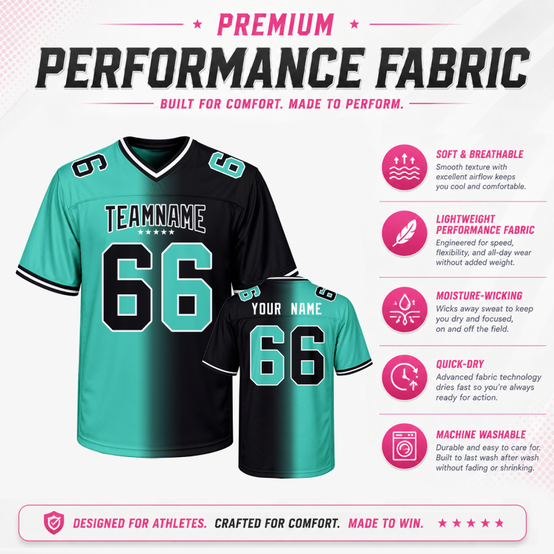 Stitched Printed Team Logo Custom Football Fan Jersey