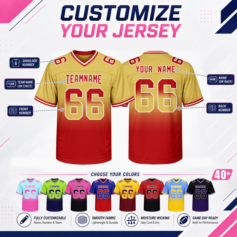 Custom Youth Football Jersey with Your Name and Number