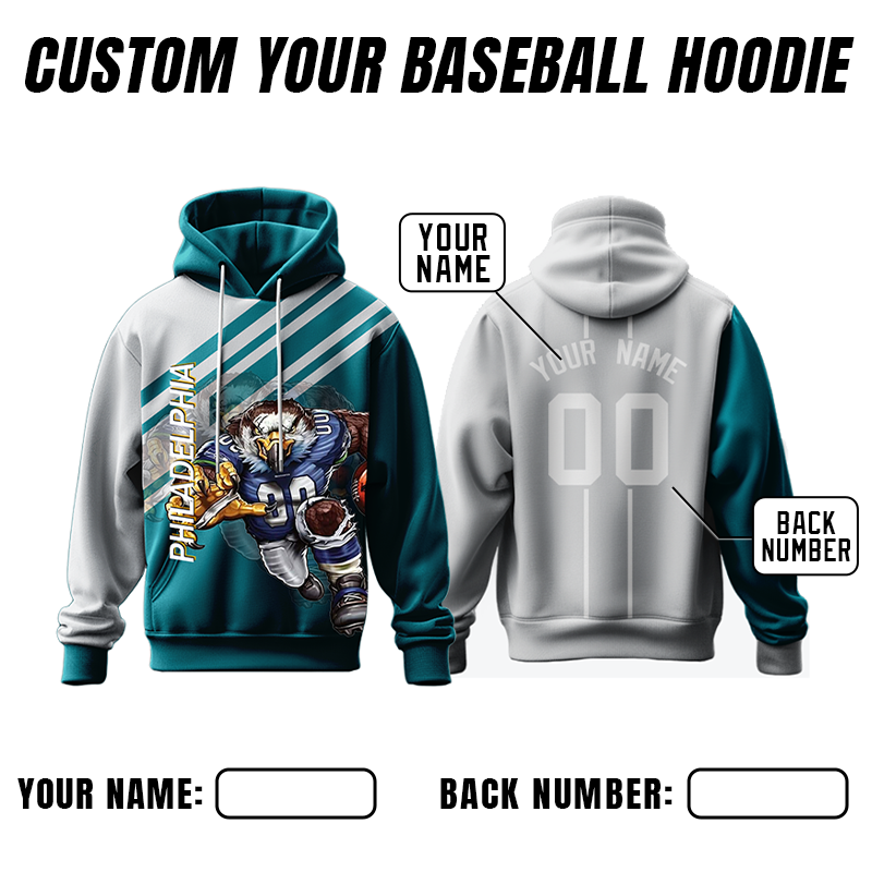 Printed Custom School Printed Hoodie with Name Text and Logo for Parents and Kids
