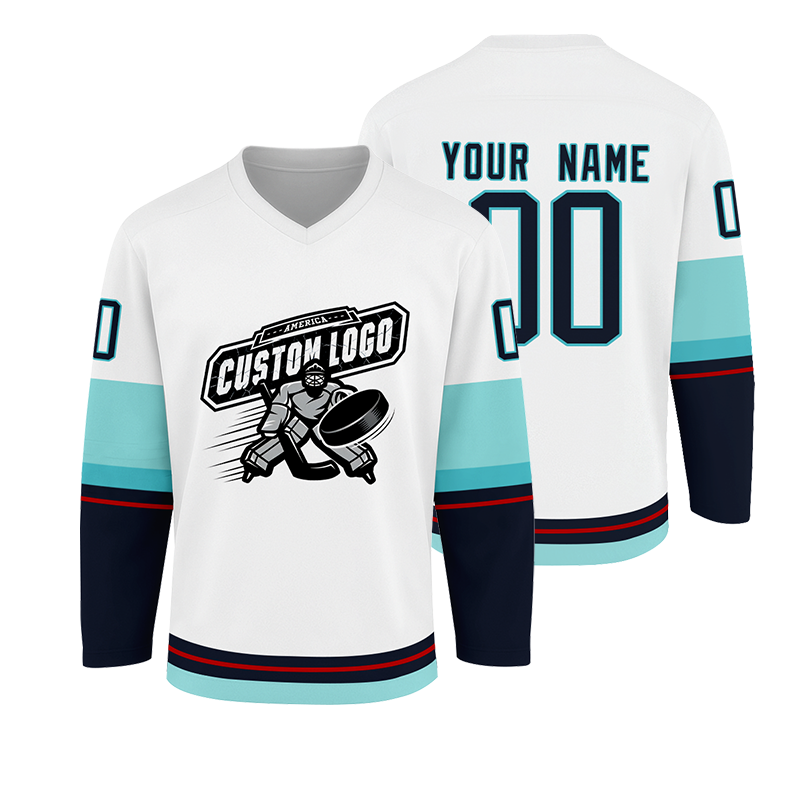 Stitched Printed Team Customization Personalized Ice Hockey Jersey with Stitched Printed Team Logo Name Number for Hockey Clubs
