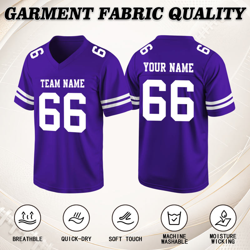 Personalized Team Football Jersey with Sleeve Number with Stitched Printed