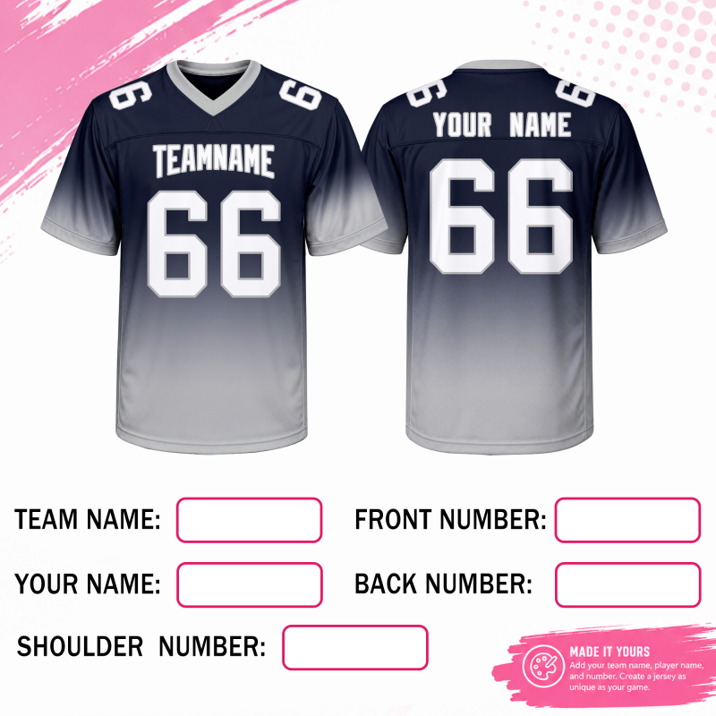 Custom Football Uniform with Sleeve Number Stitched Printed Name Number Logo
