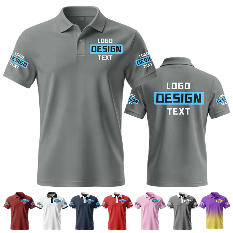 Custom Golf Printed Polo Shirt with Personalized Name and Logo for Golf Teams