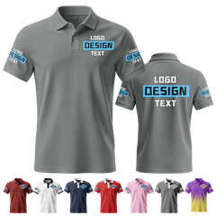 Custom Golf Printed Polo Shirt with Personalized Name and Logo for Golf Teams