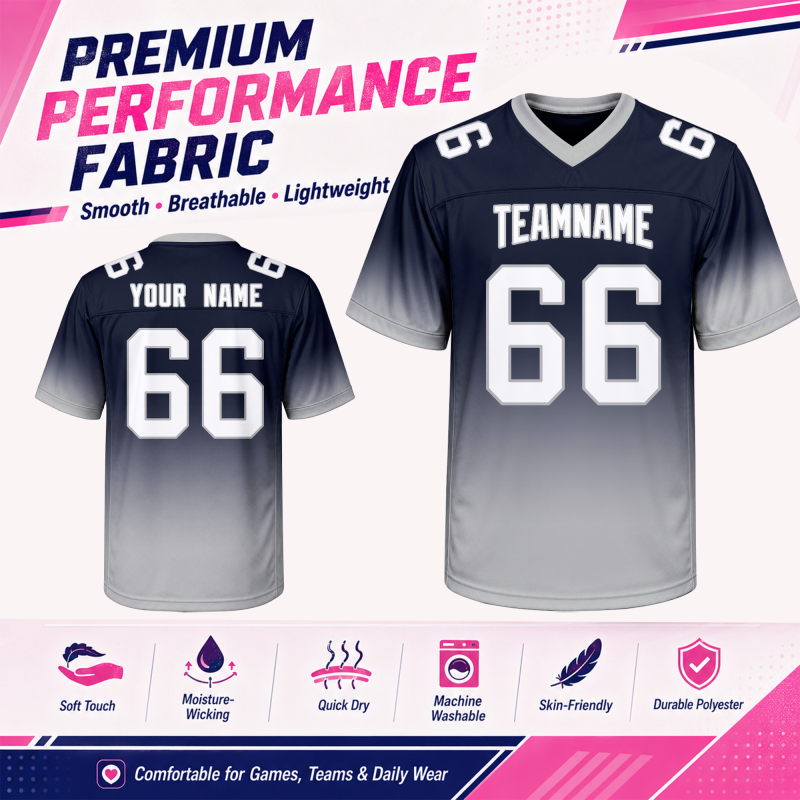 Custom Football Uniform with Sleeve Number Stitched Printed Name Number Logo