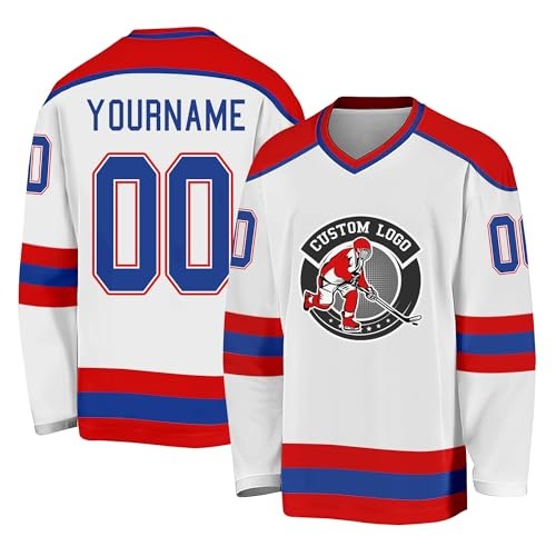 Custom Youth Hockey Jersey School Team Style Stitched Printed Hockey Design with Stitched Printed Name Number Team Logo for Men Women Youth Kids