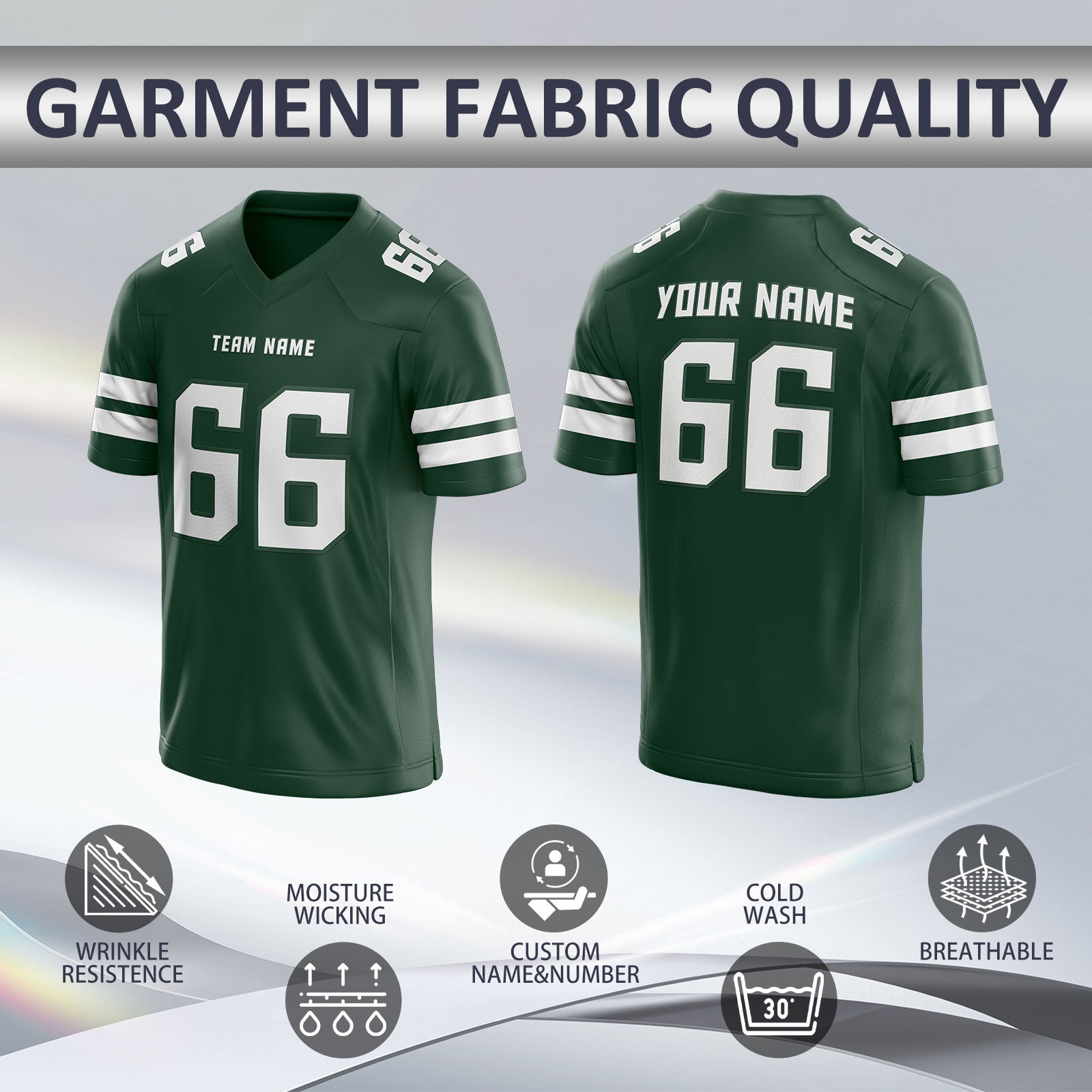 Custom Football Team Jersey with Sleeve Number Stitched Printed Name Number Logo