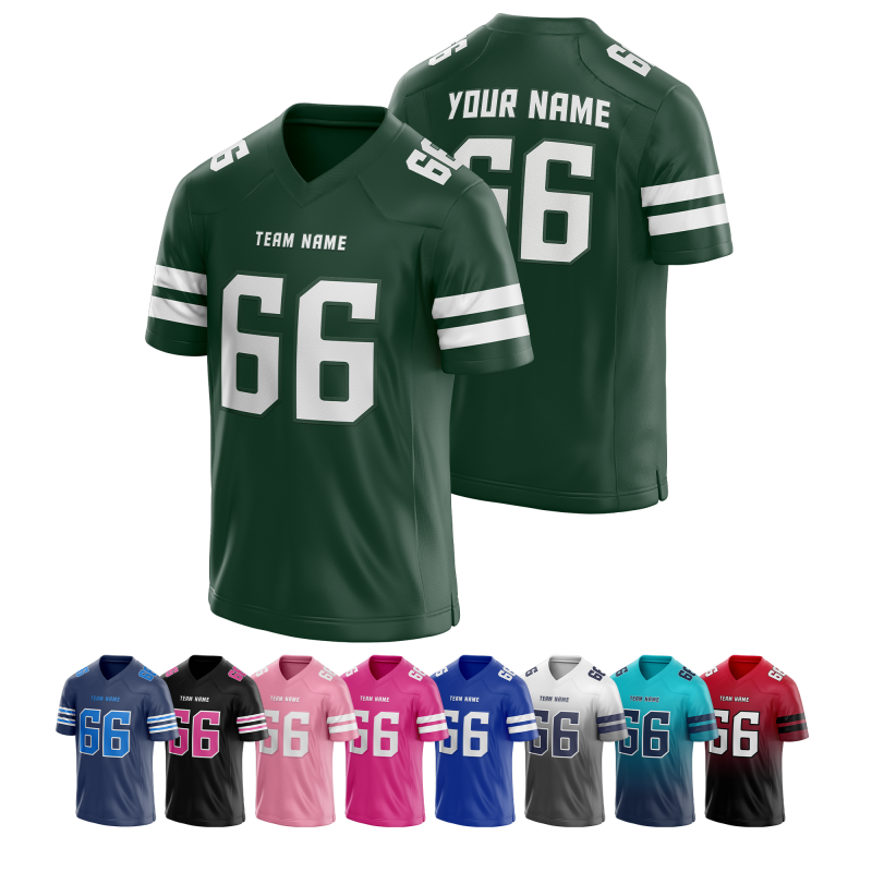 Custom Football Team Jersey with Sleeve Number Stitched Printed Name Number Logo