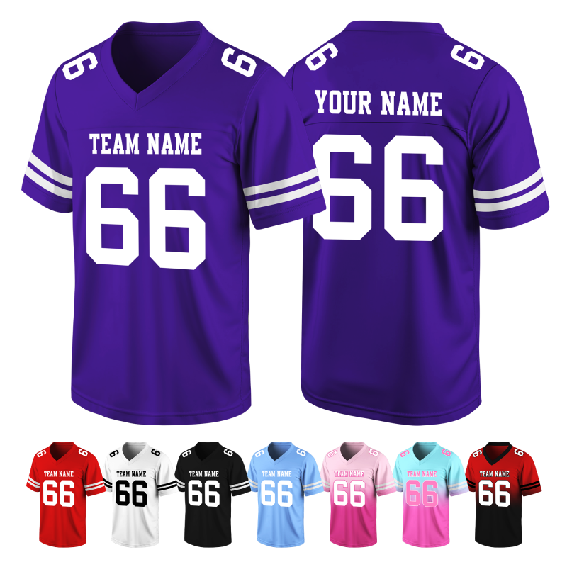 Personalized Team Football Jersey with Sleeve Number with Stitched Printed