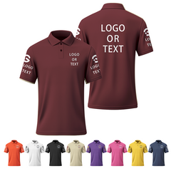 Soft Personalized Golf Printed Polo Shirt with Employee Name and Logo for Trade Show