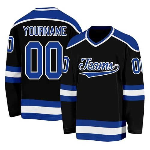 Custom Hockey Jersey Stitched Printed Name Number Logo with Stitched Printed Name Number Team Logo for Men Women Youth Kids