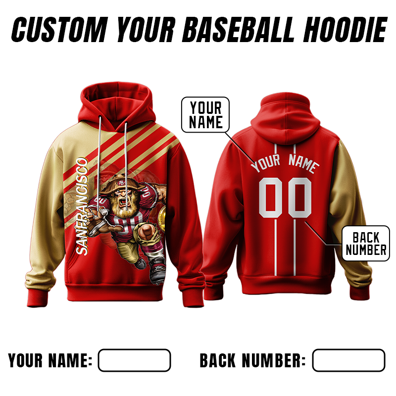Custom Printed Sweatshirt with Custom Text and Logo Printed Design for Coaches and Players
