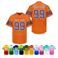 Personalized Football Jersey with Sleeve Number Stitched Printed Personalization