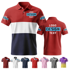 Custom Staff Printed Polo Shirt with Printed Logo Name Text for Company Picnic