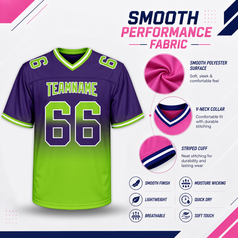 Custom Football Uniform with Full Custom Design with Stitched Printed Name Number