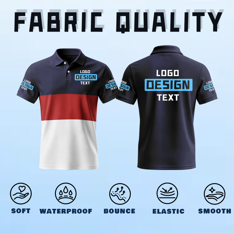 Custom Staff Printed Polo Shirt with Printed Logo Name Text for Company Picnic