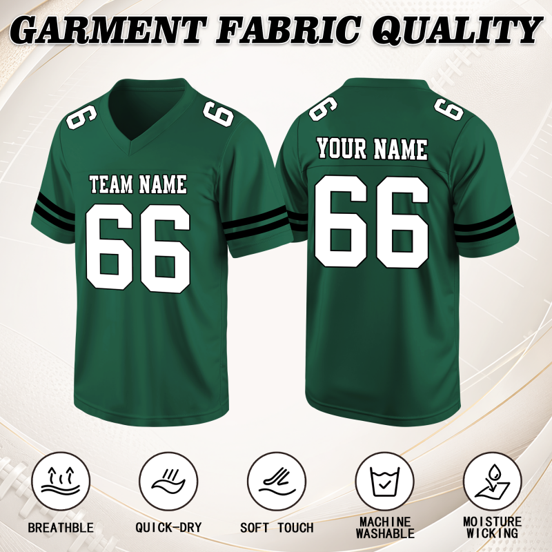Loose Fit Personalized Team Football Jersey with Team Name and Player Number