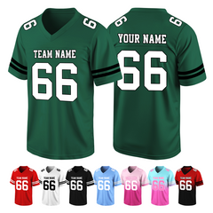 Loose Fit Personalized Team Football Jersey with Team Name and Player Number