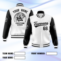 Custom Bomber Jacket with Custom Printed and Embroidered Logo Name Text for Staff Team Events