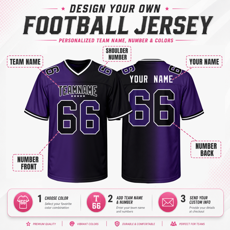 Family Matching Custom Game Day Football Jersey with Team Name and Logo