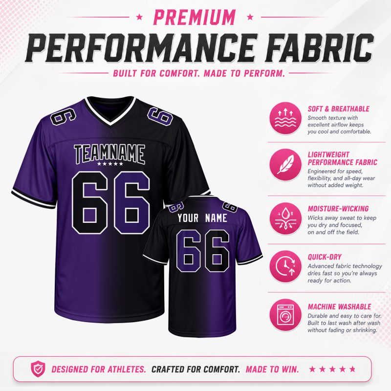 Family Matching Custom Game Day Football Jersey with Team Name and Logo