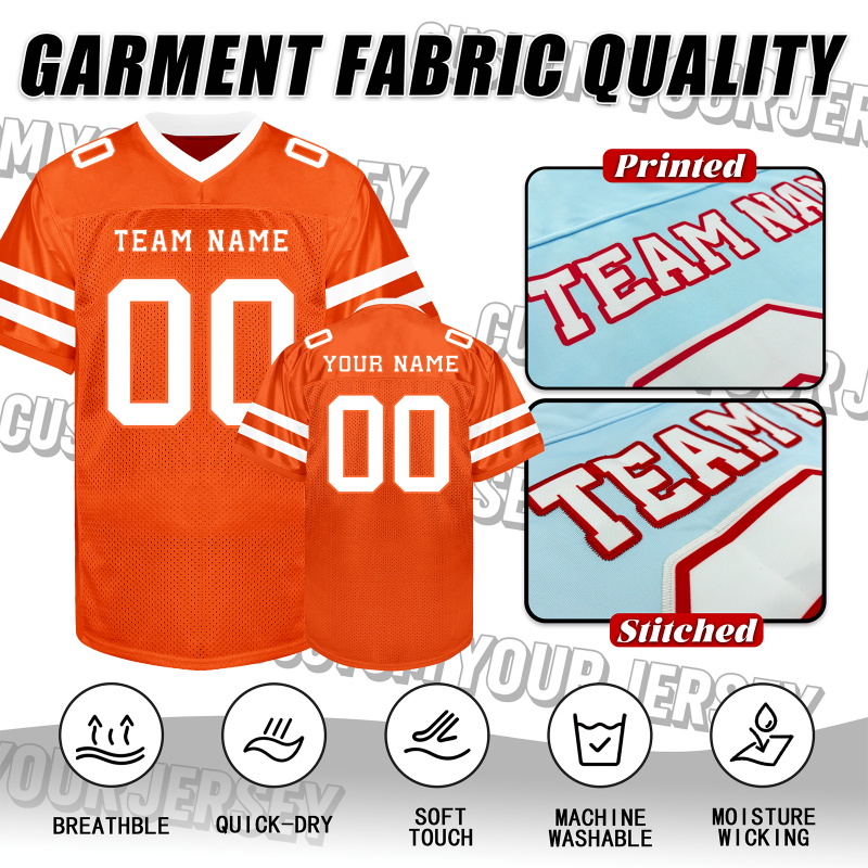Custom Game Day Football Jersey with Custom Front and Back with Stitched Printed Name
