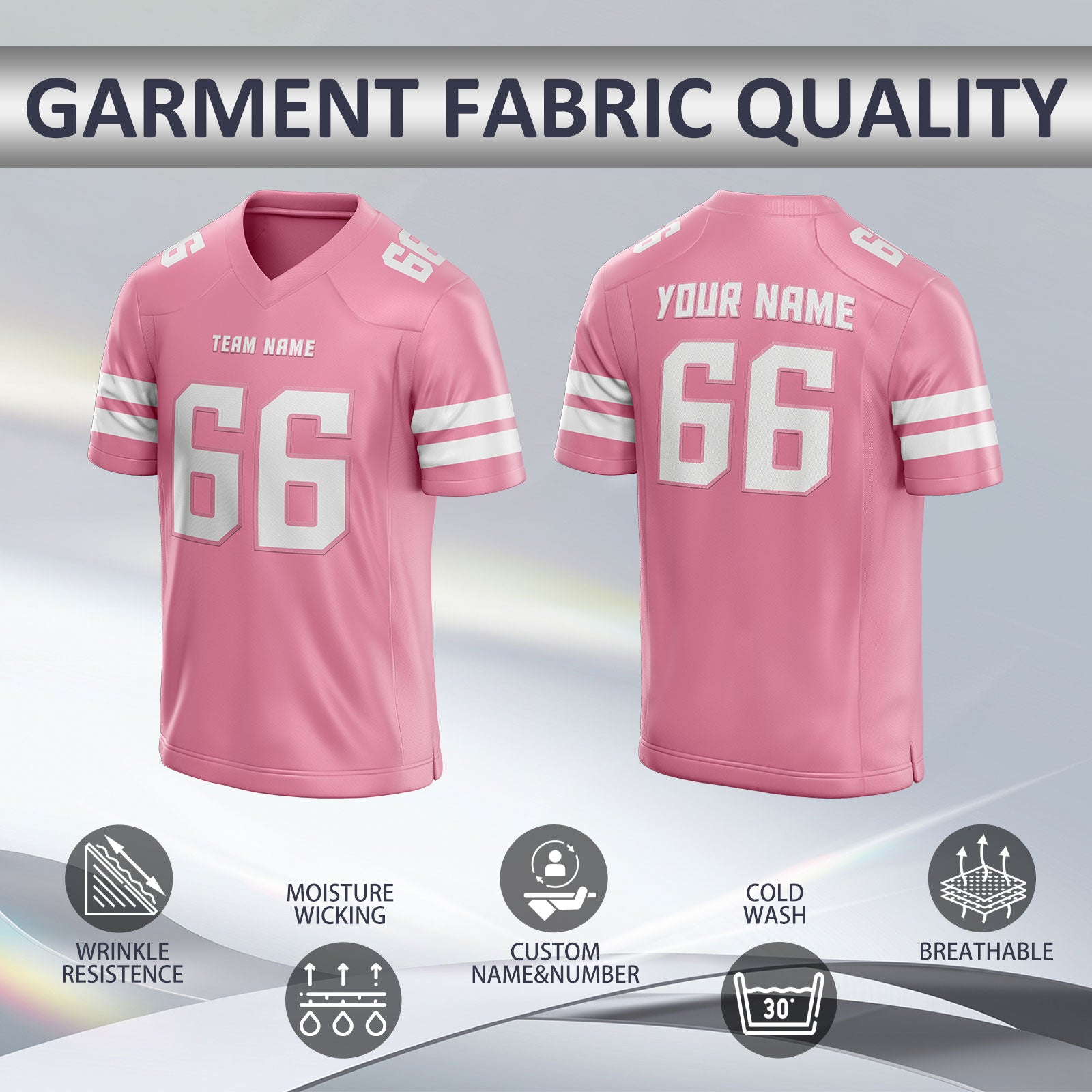 Slim Fit Custom Team Football Uniform with Sleeve Number