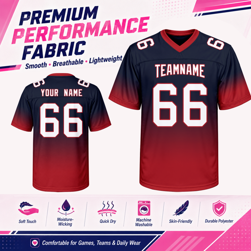 Stitched Printed Personalization Personalized Football Jersey with Player Name and