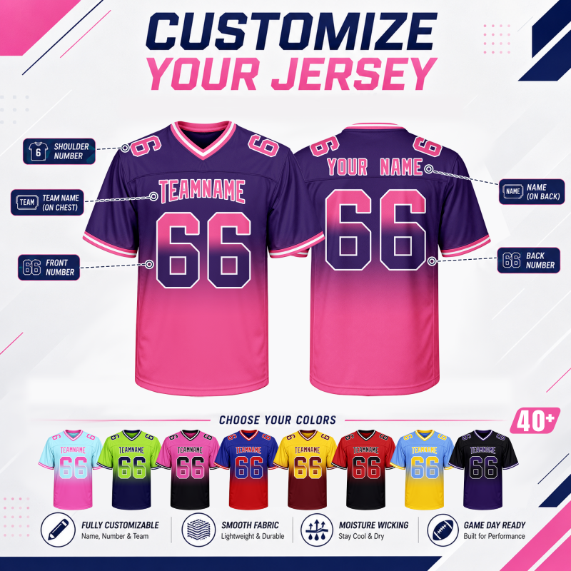 Custom Football Fan Shirt with Team Logo and Number Team Uniform