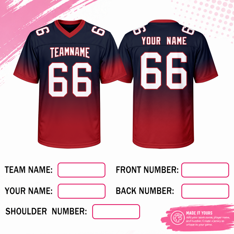 Stitched Printed Personalization Personalized Football Jersey with Player Name and