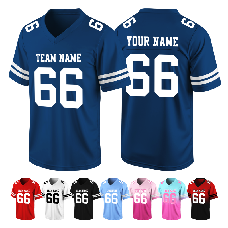 Stitched Printed Name Number Custom Youth Football Jersey for Football Fan Gift