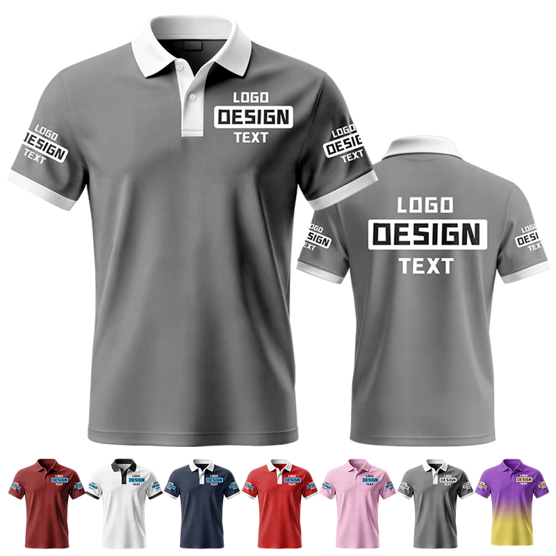 Personalized Team Printed Polo Shirt with Printed Logo Name for Men Women Youth