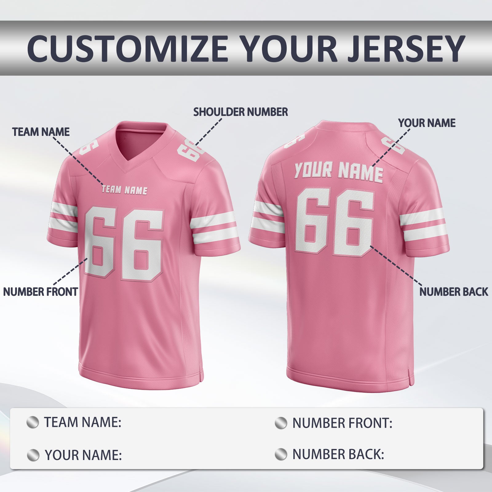 Custom American Football Jersey with Team Name and Player Number with Stitched Printed